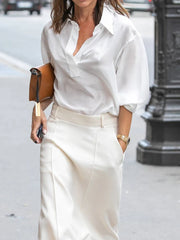 Formal Solid H-Line Skirt