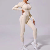 Backless Long Sleeve Yoga Jumpsuit