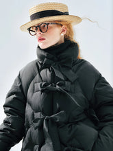 Short Down Jacket with Bow