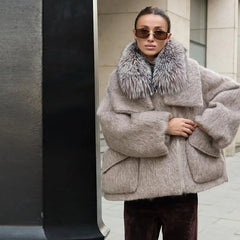 Fur Collar Woolen Coat