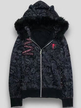 Skull Print Hooded Jacket