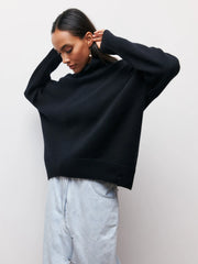 Oversized Turtleneck Knit Sweater