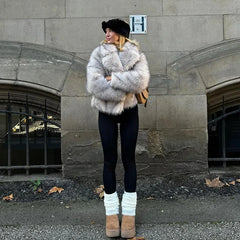 Gradient Faux Fur Jacket