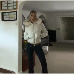 Fur-Collar Hooded Jacket