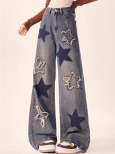 Star Embroidered High Waist Jeans