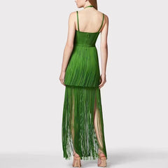 Hollow Halter Tassel Mini Dress