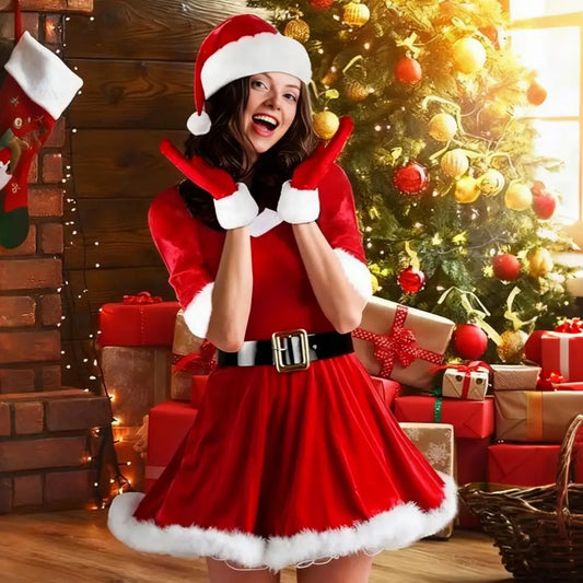 Hooded Fur Patchwork Dress