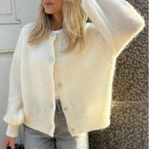 O-Neck Solid Knit Cardigan