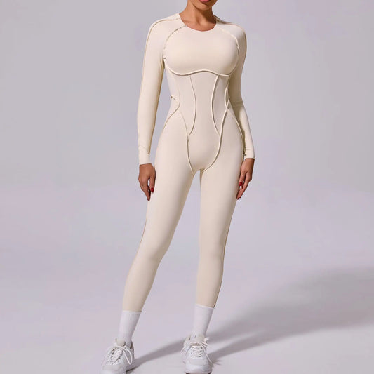 Backless Long Sleeve Yoga Jumpsuit