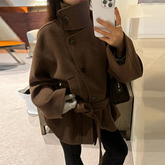 Woolen Double-Breasted Coat