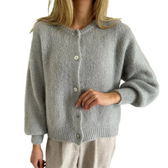 O-Neck Solid Knit Cardigan