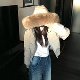 Fur Hooded Zipper Coat