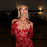 Floral Halter Flare Sleeve Dress