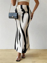 Zebra Print High Waist Fishtail Skirt