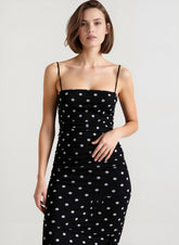 Polka Dot Cami Bodycon Maxi Dress