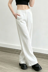 Linen Yarn Dyed Wide Leg Pants