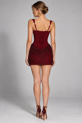 Hip Wrapped Sequin Spliced Mini dress