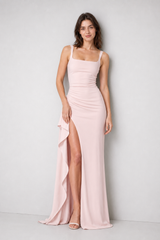 Sexy Spaghetti Strap High Slit Maxi Party Dress