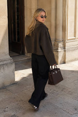 Minimalist Lapel Short Wool Coat