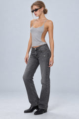 Chain Cut Out Backless Crossover Cami Top