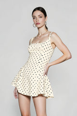 Polka Dot Square Neck Cami Mini Dress
