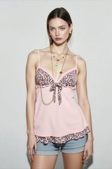 Slim Fit Leopard Panel Cami Top