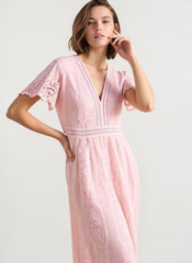 Sheer V Neck Bodycon Maxi Dress