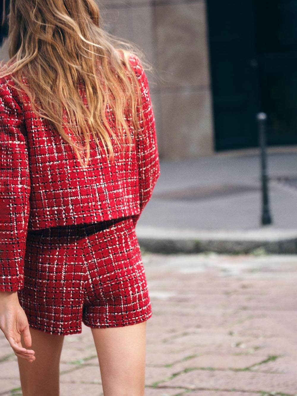 Tweed Plaid Casual Skirt