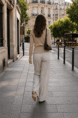 Solid Color Retro Knit Blouse
