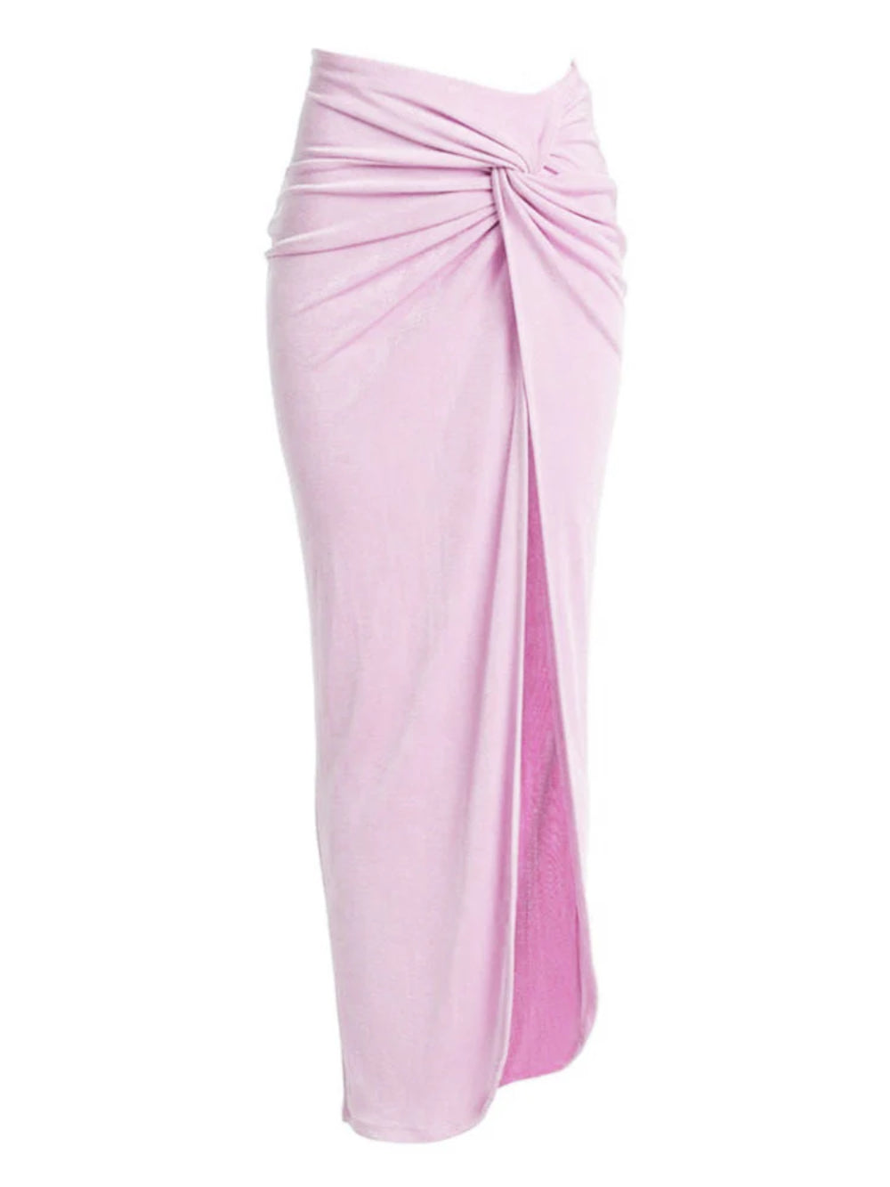 High Waist Twist Slit Skirt