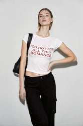 Contrast Letter Print Cropped T-shirts