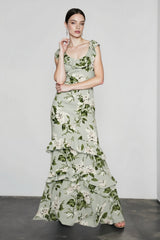Elegant Ruffle Floral Dress