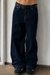 Minimalist Pocket Embroidery Relaxed Wide Leg Jeans