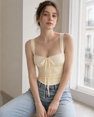 Elegant Sexy Versatile Lace Trim Cami Top