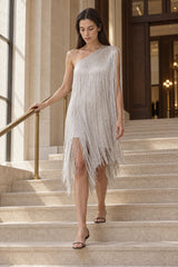 Simple Flowy Fringe Party Cocktail Dress