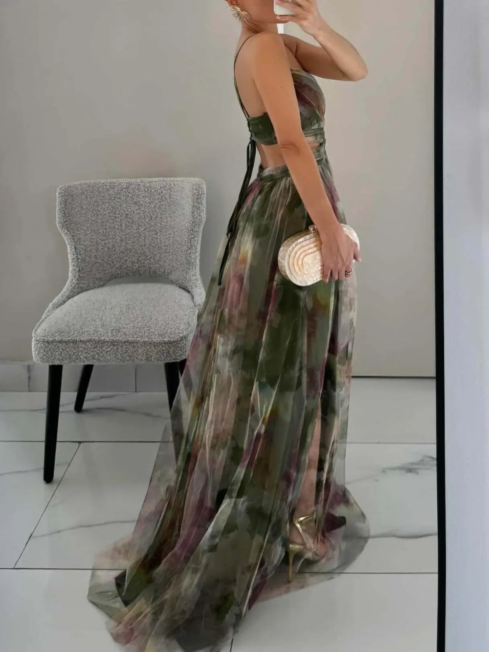 Mesh Floral Cami Dress