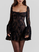Black Lace Corset Mini Dress