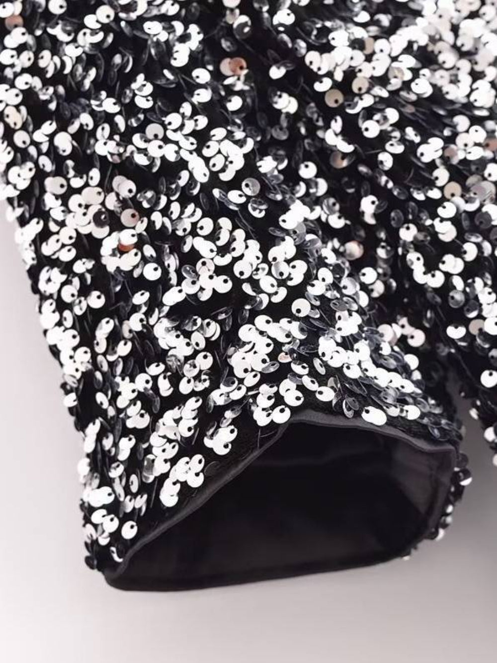 Short Sleeve Sequin Bow Blouse