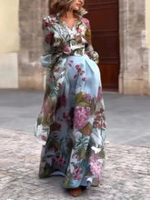 Watercolor Floral Print Shirt Set