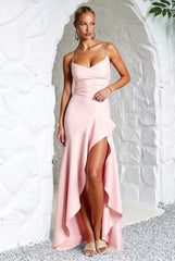 Backless Lace-Up Satin Silk Dress