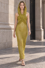 Carleigh Ruche Maxi Charming Dress With Headscarf