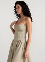 Elegant Vintage Cami Bodycon Midi Dress