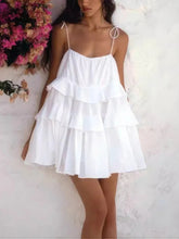 Multi-Layer Ruffled Backless Slip Dress