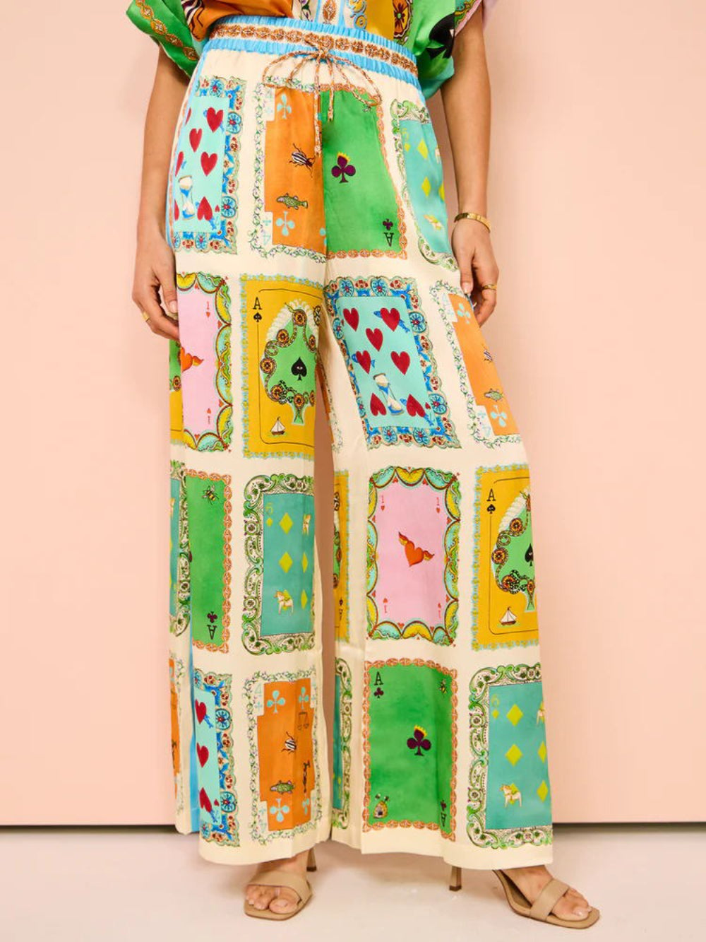 Unique Print Wide Leg Pants