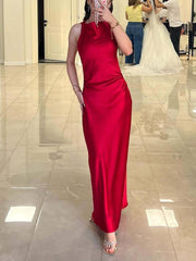 Sleeveless Satin Maxi Dress