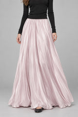 Mermaid Shiny Acetate Like Maxi Skirt