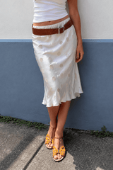 White Polka Dot Sheer Casual Skirt
