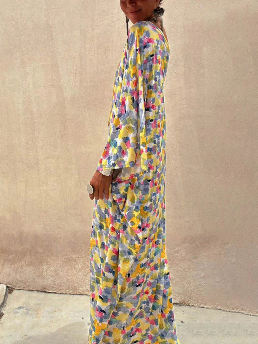 Off-Shoulder Tie-Dye Holiday Dress