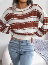 Striped O-Neck Knit Sweater