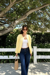 Cropped Jacquard Sleeve Jacket